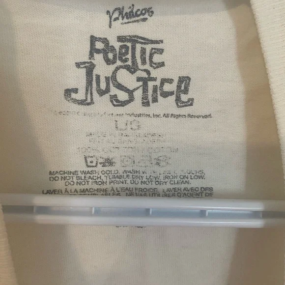 Retro Style Tupac Poetic Justice  Graphic Tee Hip Hop Merch Streetwear Cream - Picture 4 of 8